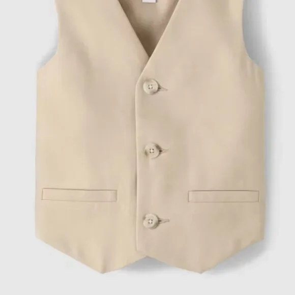 Gymboree Boys Tan Bisquit Sleeveless Vest All Dressed Up NWT Classic Holiday - Picture 2 of 6